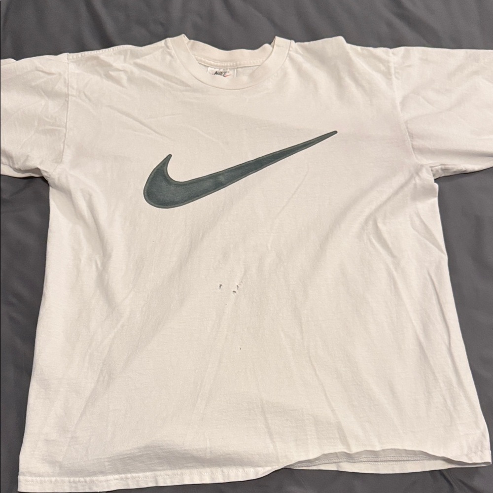 Nike White Tee with Black Swoosh